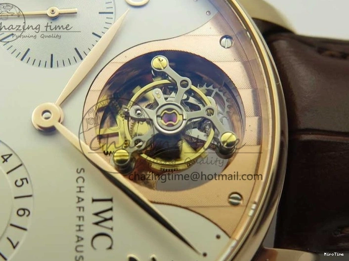MIROTIME 0514 Portuguese Tourbillon IW5046 RG ZF Best Edition White Dial on Brown Leather Strap UrbanStyle 7144